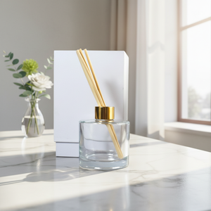 Bouteille diffuseur à roseaux <span class=keywords><strong>de</strong></span> luxe 200 ml, en <span class=keywords><strong>verre</strong></span> cristal transparent 220 ml avec bouchon doré, flacon vaporisateur <span class=keywords><strong>de</strong></span> parfum d'ambiance 100 ml à col serti - Product Image 3