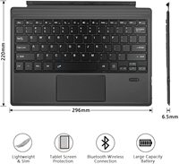 Clavier sans fil arabe personnalisé avec rétroéclairage 7 couleurs, pavé tactile et étui pour Surface 3/4/5/6/7, inclinaison réglable, touches multimédias, ultra