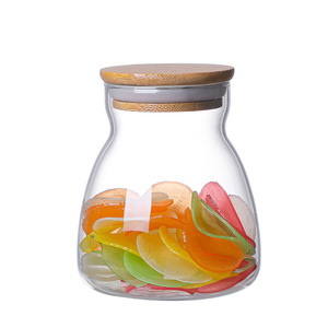 Venta al por mayor múltiples tamaños contenedor de vidrio transparente respetuoso <span class=keywords><strong>con</strong></span> el medio ambiente de alta borosilicato forma de bola de alimentos tarro de vidrio <span class=keywords><strong>con</strong></span> <span class=keywords><strong>tapa</strong></span> de corcho - Product Image 3
