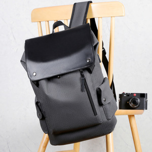 SARO XI Men's <b>Backpack</b> <b>15</b> <b>Inch</b> <b>Laptop</b> Capacity Waterproof Patchwork Design Travel School Bag - Product Image 2