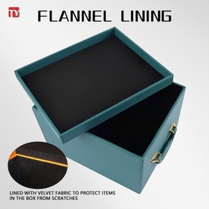 TIANYI PU Leather <b>Storage</b> Box with Lid 4 Colors Foldable <b>Wardrobe</b> Closet Organizer Bin Home Clothes <b>Storage</b> Container - Product Image 2