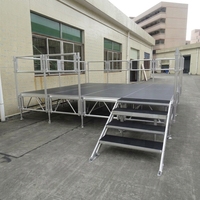 Escenario de Aluminio Personalizable, Plataforma Modular Rectangular Desmontable y Plegable para Eventos