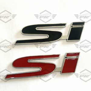 3D Auto Car Styling SI Logo Metal rozeti krom Sticker Honda Civic Accord Fit için ön izgara amblem