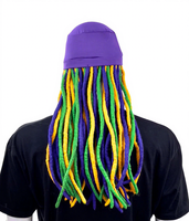 Chapeau Perruque en Peluche Dreadlocks Mardi Gras - 100% Polyester Velours Unisexe Quatre Saisons pour Fêtes