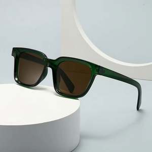 Lunettes de soleil carrées punk en plastique à grande monture, personnalisables avec logo, protection UV400, tendance 2025, unisexe - Product Image 2