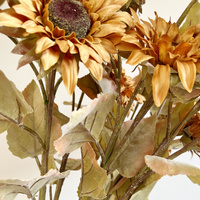 Promo! 3 Tangkai Bunga Sunflower Daisy Kain Artificial Grosir Batang Bunga Dekorasi Ruang Tamu Buket Pernikahan Dekorasi Rumah