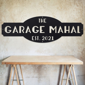 Arte Metálico Ovalado para Pared de Garaje, Decoración Grabada con Corte Láser para Sala de Estar o Garaje - Product Image 3