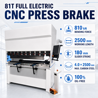Prensa Plegadora CNC Servoeléctrica de 81T y 2500mm, Totalmente Eléctrica, de Alta Precisión y Sin Aceite para Plegado de Chapa Metálica