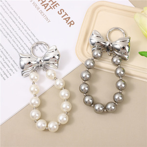 Hàng mới ngọt ngào Phong Cách Bow thiết kế ngọc trai Móc chìa khóa thời trang hợp thời trang túi quyến rũ phụ kiện - Product Image 2