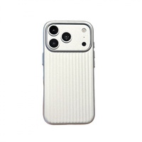 Funda Metálica para Teléfono con Diseño de Maleta para iPhone 17 Pro Max 15, Antigolpes, con Botones Metálicos a Rayas