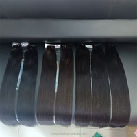 Extensions de cheveux humains brésiliens naturels noirs lisses, qualité Remy, double trame, 15A10-30 pouces, vente en gros