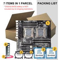 Kit de carte mère PC PANDL NEW E-ATX X99-DD41 8x DDR4 RAM avec combo Intel Dual Xeon E5 2680 V4 2680v4 Carte mère X99 double processeur
