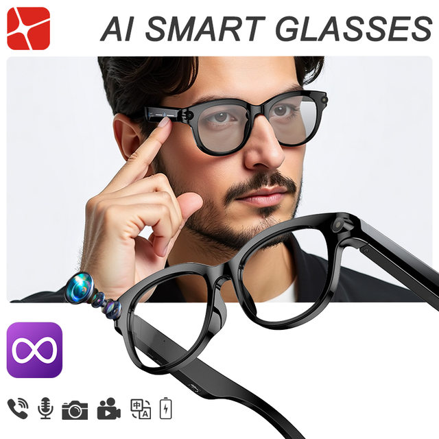 Multilingual Ai Translation Smart Glasses 800W Ultra Hd Camera Bluetooth Voice Control 1080P Video Recording Glasses
