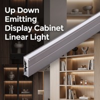 Lampu LED Linear 18mm untuk Rak, Penerangan Ganda Atas Bawah, Cocok untuk Lemari Anggur dan Rak Buku YB1036-42-1