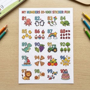Juego de Hojas de Etiquetas Adhesivas Personalizadas Ecológicas con Números para Profesores, Recompensas Escolares y Aprendizaje Divertido - Product Image 4