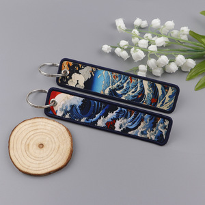 Porte-clés en tissu brodé style japonais, 25 designs, motif vague, accessoires de mode, vente en gros personnalisée - Product Image 5