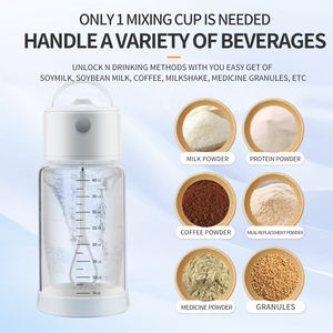 FINDNICE H23A Tasse mélangeuse électrique rechargeable par USB, activation à un bouton, base antidérapante, échelle de volume claire, verre, compatible lave-vaisselle - Product Image 3