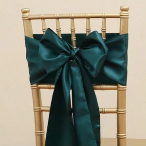 1/10pcs Decoração Do Casamento Bowknot Cadeira Sashes, Feito de flâmulas de cetim/fitas, Adequado para Banquetes Cadeiras. - Product Image 1