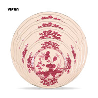 Offre Spéciale – Vaisselle de Luxe en Porcelaine Fine (Bone China) Rose Doré, Style Vintage à Motifs Floraux, avec Or Véritable, Idéale pour Mariages