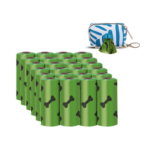 customized logo eco friendly printing bio dispenser holder waste plastic poop bag compostable