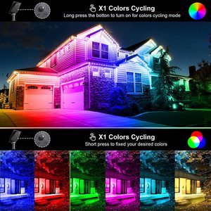 Faretti solari a <span class=keywords><strong>LED</strong></span> per esterni IP65 a bassa tensione riflettore RGB per giardino giardino albero prato illuminazione efficace del paesaggio - Product Image 5