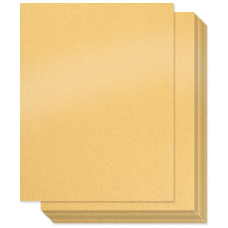 Suministros para manualidades de papel, papel dorado brillante de 8,5x11 pulgadas, papel metálico dorado para hacer flores, invitación