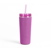Set de Botellas de Gimnasio Delgadas de Plástico de 16oz con Popote, Marca OEM, Ecológicas, Antiderrames, Libres de BPA, Aptas para Alimentos, con Caja de Regalo