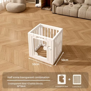 Yeni tasarım yarı akrilik köpek oyun parkı köpekler için sandık kafes kulübesi evcil hayvan çiti küçük orta köpekler için yavru - Product Image 1