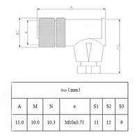 Usine en gros ip67/ip68 M8 femelle assemblage étanche A/B/D 3pin 4pin 5pin 6pin 8pin connecteur de câble à Angle droit