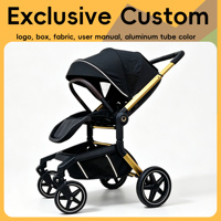 Poussette bébé pliable, légère, cadre en alliage d'aluminium, sécurité, 0-3 ans, porte-bébé 3+ ans, siège réversible bidirectionnel