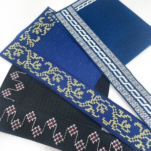 Nouvelle Applique Thermocollante Broderie Bazin Bleu Roi Personnalisée pour Encolure, Col et Bordure, Idéale pour Vêtements Africains Hommes et Accessoires DIY - Product Image 2