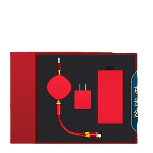 Business Gift Set Power Bank <b>Charging</b> <b>Cable</b> Red Personalized Fast <b>Charging</b> For Chinese New Year Events - Product Image 2