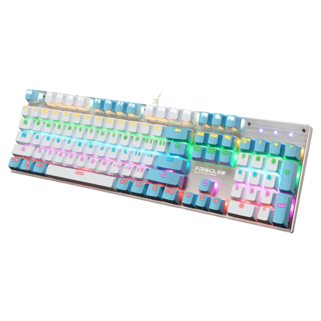 RGB 104-Key Full Size Desktop Gaming Mechanical Keyboard PBT Keycaps USB 2.0 Interface Waterproof Programmable for PC Laptop