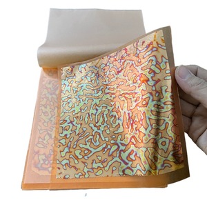 Papel tapiz decorativo de hojas doradas, patrón de envoltura variada, transferencia verde y rojo, 14cm, 25 uds. - Product Image 6