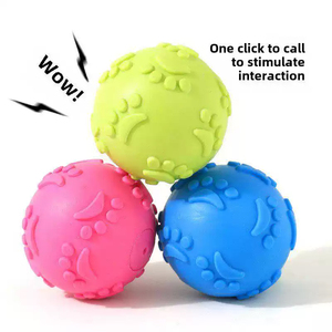 Palla Giocattolo Sonora per Animali Domestici in TPR Elastico, Lavabile, Galleggiante, per Addestramento, con Stampa di Zampe, Attivabile Vocalmente, Anti-morso e Anti-masticazione, Vendita Diretta dalla Fabbrica - Product Image 6
