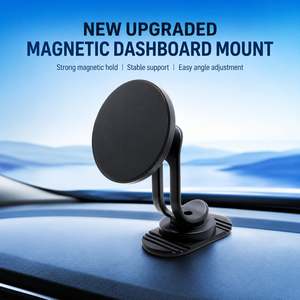 Support de téléphone magnétique minimaliste à double bras en alliage d'aluminium, rotation à 360°, fixation ventouse pour tableau de bord, compatible MagSafe - Product Image 1