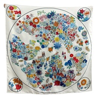 Foulard carré personnalisé 100% soie de mûrier, imprimé floral coloré, faible MOQ, livraison rapide en 7 jours, ourlet roulé à la main ou à la machine, service OEM ODM