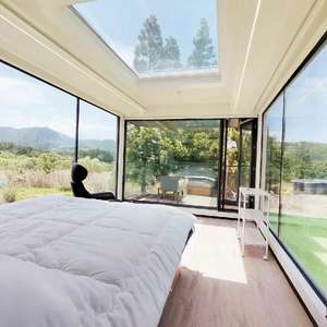 ชุดที่อยู่อาศัยแบบเรียบง่ายสไตล์แคปซูลลอฟท์ฟรีแบบประกบกันของพื้นที่ที่อยู่อาศัยแบบศิลปะกรอบเหล็กโค้ง - Product Image 5