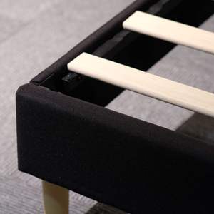 Cama de tela doble tamaño king con elevador de gas de estilo nórdico con almacenamiento Marco de cama de almacenamiento elevador de metal de lujo de terciopelo moderno California - Product Image 5