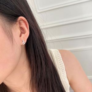 Dylam Tiny Cute Design Fine 925 Sterling <b>Silver</b> D Color VVS1 Moissanite Stone Peace & Love Airplane Small <b>Stud</b> Earrings Jewelry - Product Image 3