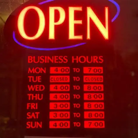 Panneau d'affichage des heures d'ouverture des commerces à LED mural, programmable, affichage numérique de l'heure, panneau lumineux ouvert pour magasin de détail, bar, café