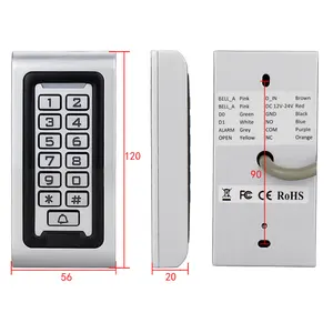 मेटल विगैंड 26 स्टैंडअलोन एक्सेस कंट्रोलर IP65 वॉटरप्रूफ वायरलेस आरएफआईडी डोर एक्सेस कंट्रोल सिस्टम कीपैड कार्ड रीडर
