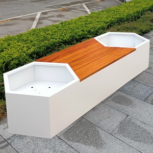 Thiết kế mới trồng thép không gỉ kết hợp với ghế băng ghế dự bị ngoài trời hoa lớn chậu trồng - Product Image 6