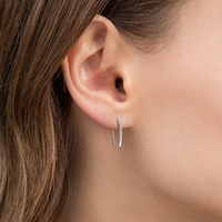 Boucles d'oreilles demi-cerceau en argent 925 avec moissanite 1mm et 0.8mm, étanches, luxueuses, style Ice Out, pour femme