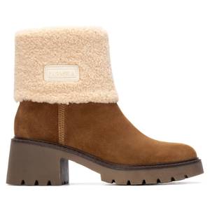 Stivaletti da Donna Carmela in Camoscio Cammello con Fodera in Pelliccia Sintetica e Tacco Grosso per l'Inverno - Product Image 1