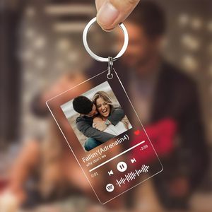 Personnalisé Personnalisable Imprimé Chanson Plaque Musique Porte-clés Verre Cadre Photo Saint Valentin Cadeau Porte-clés Porte-clés Acrylique - Product Image 3