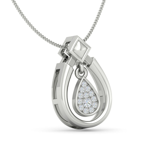 Colgante único de diamante real en forma de lágrima |   Collar con Colgante de Diamante Redondo en Oro de 10K para Mujer, Joyería Fina de Lujo, 0.15 TCW, Elegante - Product Image 2