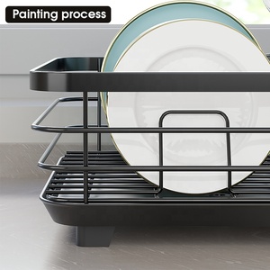 Support personnalisé en métal réglable pour bol à vaisselle, tasse, cuillère, rangement, étagère avec égouttoir au-dessus de l'évier - Product Image 4