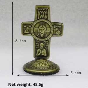 E-commerce aksesori meja kantor rumah Byzantine Retro orthodody emas aksesori untuk dekorasi Natal mobil kerajinan logam - Product Image 2