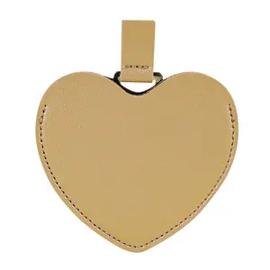 Bolsa de espejo en forma de corazón plegable maquillaje espejo de bolsillo para viajar